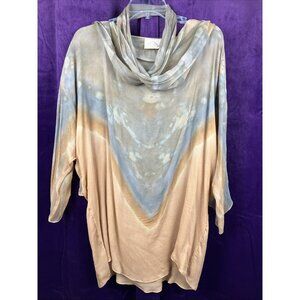 NWOT ARTWEAR Silk Hand Painted  Lagenlook Nomads Of The Desert Tunic Top w Scarf